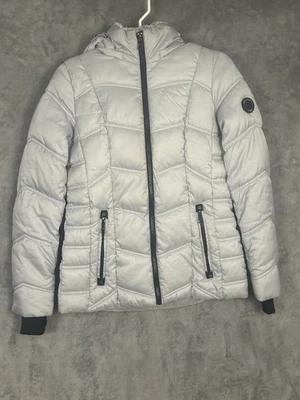 Chaqueta acolchada Nautica para mujer XS gris resistente al agua desmontable capucha abrigo de invierno Foto 1 de 4