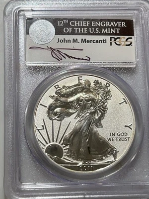 25 aniversario Mercanti 2011-P Silver Eagle prueba inversa graduación profesional Pr70 primera pieza Foto 1 de 2