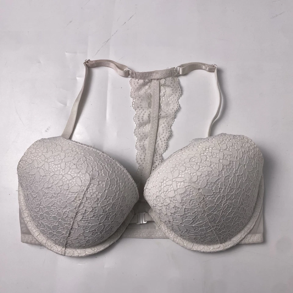 Sutiã de mergulho Xhilaration acolchoado branco push up com aro renda racerback tamanho 36C - Imagem 1 de 4