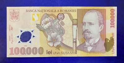 2001 ROMANIA - 100000 LEI  (POLYMER) - XF+ - EZEU - Image 1 of 2