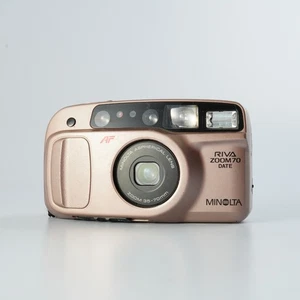 EXCELLENT MINOLTA RIVA ZOOM 70 DATE Point & Shoot Film Camera - Picture 1 of 17