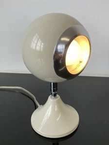 Vintage Eyeball Adjustable Desk Lamp Space Age Sputnik MCM M&S Cream & Chrome - Picture 1 of 15