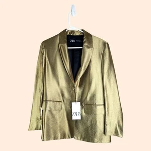 Zara Gold Blazer Jacket - Picture 1 of 5