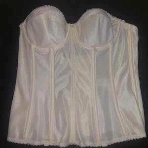 Dominique Intimate Apparel Longline Torsolette Bridal Corset - Ivory 36B - Picture 1 of 9