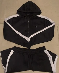 Sudadera con capucha y pantalones de sudadera Polo Ralph Lauren bordados para hombre talla grande - Imagen 1 de 9