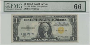 1935A $1 North Africa FR#2306 PMG 66 GEM UNC - Picture 1 of 2