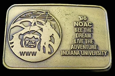 1996 WWW NOAC Indiana University BSA Boy Scouts Hebilla de cinturón Foto 1 de 3