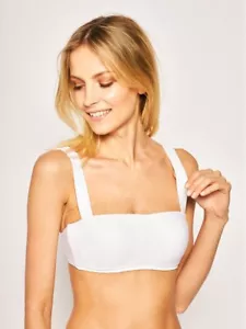NWOT Seafolly Capri 6 USA SZ Napolitano Dream Girl White Bikini Top 123328 - Picture 1 of 4