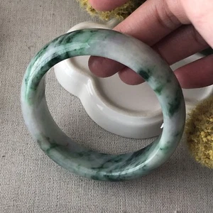 Brazalete de musgo verde terroso jadeíta 58,5 mm - Imagen 1 de 8
