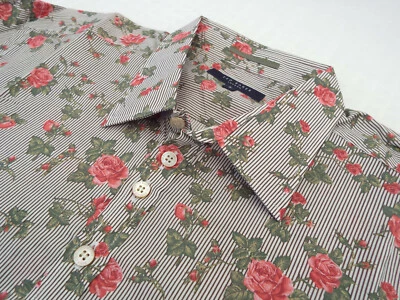 Camisa TED BAKER para hombre 🌍 Talla 3 (PECHO 40") 🌎 PRECIO DE VENTA RECOMENDADO £65-129+ 📮 FLORAL Y RAYAS Foto 1 de 4