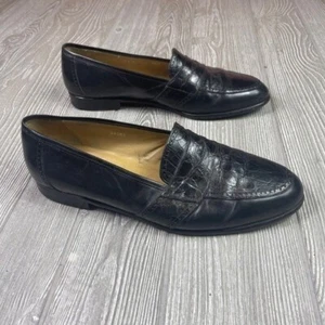 Mezlan handgefertigte echte Krokodil Halbschuhe Herren US 11,5 M schwarz Büro Angelo - Bild 1 von 10