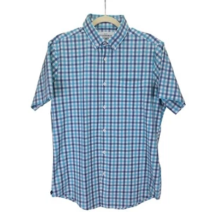 Mizzen+Main Leeward Men Performance Button Short Sleeve Shirt Medium Trip Preppy - Picture 1 of 9