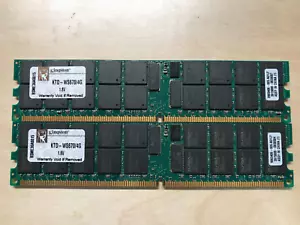 2 4GB Kingston DDR2-400 PC2-3200P ECC Reg KTD-WS670/0.1oz Dell A0742807 A0742803 - Picture 1 of 4