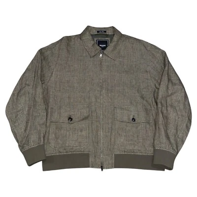 Todd Snyder New York Glen Urquhart Plaid Linen Bomber Size XL Italian Fabric - Image 1 of 4