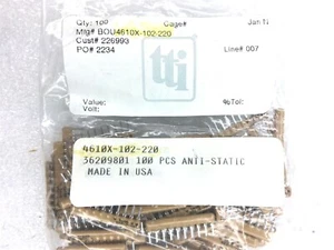 4610X-102-220 BOURNS RES ARRAY 5 RES 22 OHM 10SIP 50 PIEZAS - Imagen 1 de 1