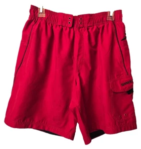 SPEEDO Boys Size Small Red Swim Trunks Swimming Shorts Liner 3 Pockets - Picture 1 of 7