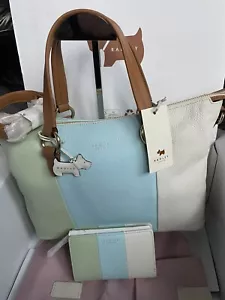 New Radley Eel Alley Medium Stripe -Ziptop Grab Crossbody Bag & Med Purse BNwt - Picture 1 of 12