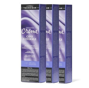 L'Oreal Technique Creme-Gray Coverage-Dark Copper Golden Blonde #7.43( 3 PACKS ) - Picture 1 of 4