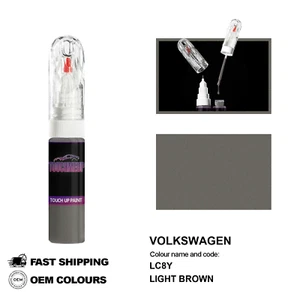 FOR VOLKSWAGEN LIGHT BROWN LC8Y Touch Up Paint Pen Brush Fix Kit Scratch Chip - Picture 1 of 8