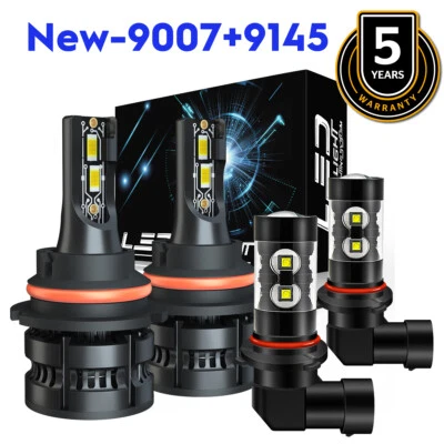 4 Bright LED Headlight Bulbs + Fog Light For Dodge Ram 1500 2500 3500 2002~2005 - Image 1 of 4