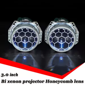 2x 3.0'' G5-R Bixenon HID Projector Honeycomb Lens Devil Eyes Headlight Retrofit - Picture 1 of 5