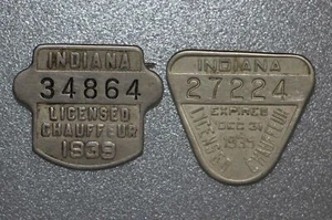 2pcs Indiana licensed Chauffeur badge pins - Picture 1 of 2