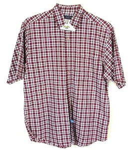 Austin Men's Work Shirt Size L Button Down 100% Cotton Red Plaid Short Sleeve  - Picture 1 of 12