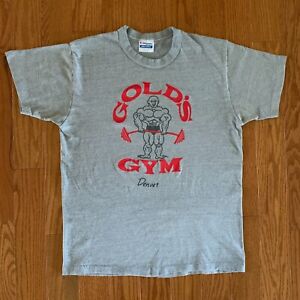 Vintage lata 80. Gold's Gym Denver T-shirt Rozmiar L Kulturystyka Podnoszenie ciężarów mięśni