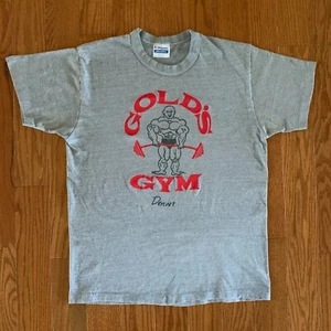 Vtg 80s Gold's Gym Denver T Shirt Sz L Bodybuilding Muscle Weightlifting - Picture 1 of 4