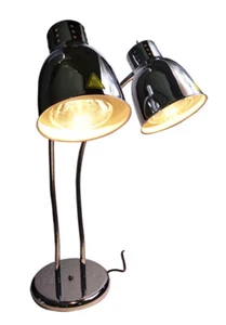 Dual Food Heat Lamp 2 Bulb Restaurant French Fries Fried Chicken Warmer 110V - Picture 1 of 8