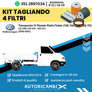 TAGLIANDO 4 FILTRI per VW Transporter IV Pianale Piatto/Telaio (70E-70L-70M-7...