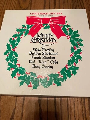 Christmas Gift Set ELVIS STREISAND SINATRA NAT COLE BING CROSBY 5 Cassette Set - Image 1 of 4
