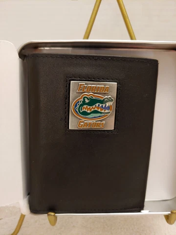 Vintage Florida Gators bifold wallet new in metal case Siskiyou Sports Leather Cover