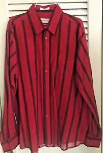 Vintage Timber Run Men's Shirt XL, Red w/Navy Vertical Stripes, Nice - Picture 1 of 7
