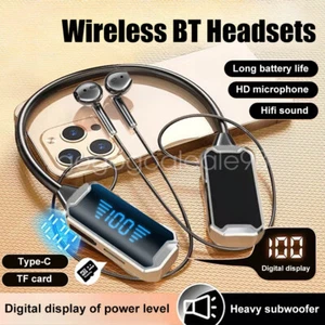 Auriculares Bluetooth Banda para el Cuello 9D Sonido Estéreo Anti Caídas Deportivos Impermeables Auriculares - Imagen 1 de 27