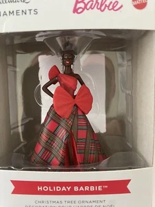 Hallmark Barbie Ornament schwarz Afroamerikaner Puppe rotes Kleid - Bild 1 von 4