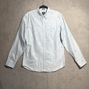 J.Crew Flex Oxford Dress Shirt Sailboat Pattern 100% Cotton Size Medium Slim NWT - Picture 1 of 8