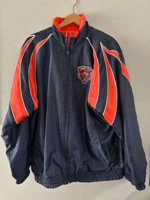 Chicago Bears G III 官方 NFL 蓝色和橙色男式 2XL 双面拉链夹克 — 第 1/4 张图片