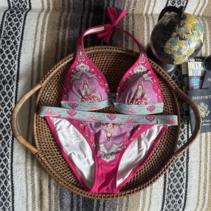 Victoria’s Secret Pink Aqua Turquoise Boho Bikini Swim Suit Set Size Small - Bild 1 von 10