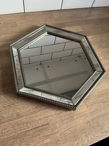 Next Silver Chrome Hexagonal Small Wall Mirror 40cm x 40cm - Picture 1 of 5