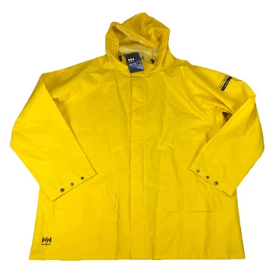 Helly Hansen Mandal Rain Coat Mens 3XL Jacket Workwear Yellow Hooded NWT* READ - Image 1 of 4