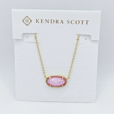 Collar colgante de oro Kendra Scott Elisa en ópalo rosa Foto 1 de 4