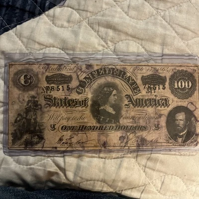 1864 Confederate State of America $100 Dollar Richmond Note - Image 1 of 4