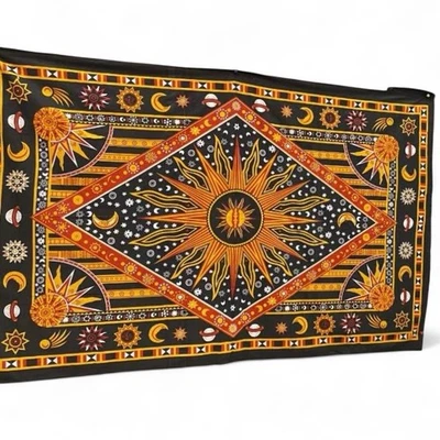 NWT Large Multi-Colored Tapestry Wall Hanging with Celestial Sun Design 54x86 - Image 1 of 4