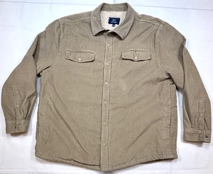 George Mens 3XL Corduroy Coat Tan Sherpa Lined Retro Y2K Western Chore Work Barn - Picture 1 of 17