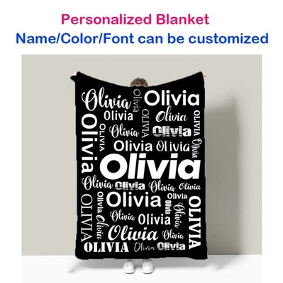 Colcha personalizada con nombre/texto sofá manta regalo de Navidad Foto 1 de 4