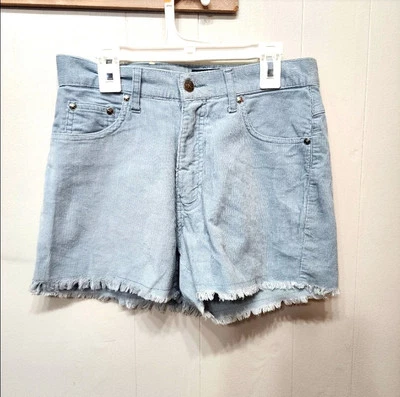 Xhiliration Shorts Size 3 Blue Corduroy Lightweight Casual Pockets Frayed C219 - Image 1 of 3