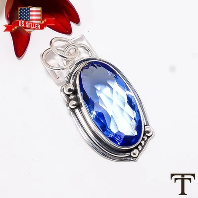 Cyber Monday Deal 925 Silver Oval TANZANITE Stone Mother Wedding Pendant Jewelry - Image 1 of 4