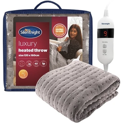 Silentnight Heated Throw Electric Over Blanket Soft Fleece Comfort Control Sofa - Image 1 of 4