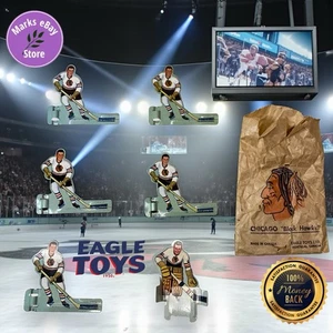 L👀K Rare Eagle Toys Metal Table Original Hockey Players Red Hawks Full Set - Picture 1 of 21